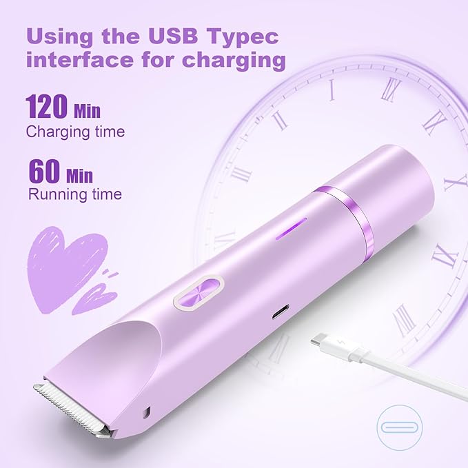 2025 New Glow Aura Bikini Shaver,Glowshave 2-in-1 Women's Body Shaver(Purple)