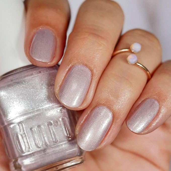 duri Nail Polish, 765 Cyber See, Light Lavender Metallic Shimmer, Full Coverage, Fast Drying, Long Lasting, Easy to Apply, 0.45 Fl Oz