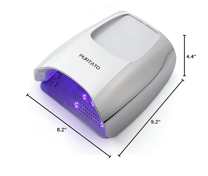 Professional Cordless Rechargeable UV LED Nail Lamp with 4 Timer Setting and 126W High Power Quick Drying Nail Dryer (Plating Silver)