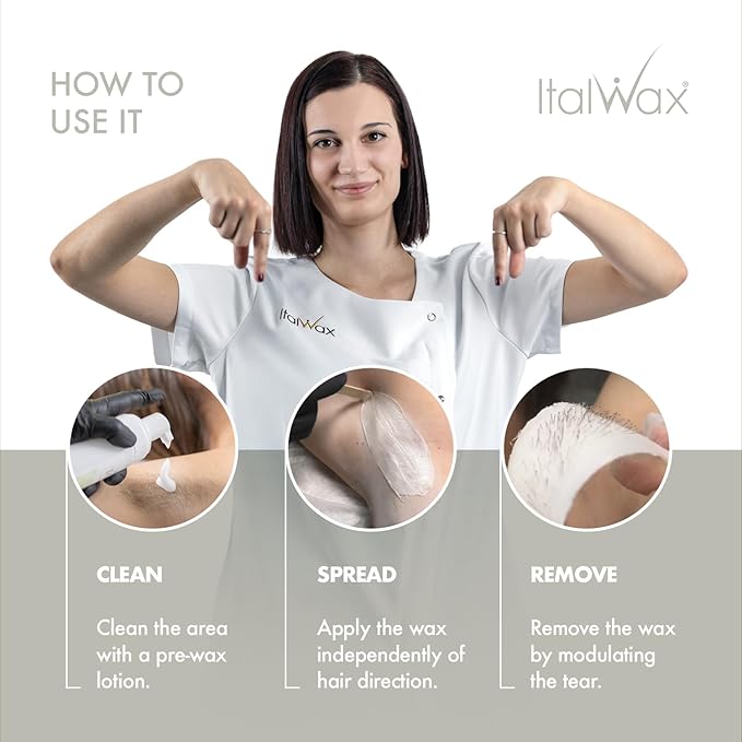 Italwax Top Line Crystal - 750g / 1.65lb - Hard wax beads for hair removal - Unscented - Synthetic formulation ideal for sensitive skins - Recommended for Bikini Area and Armpits