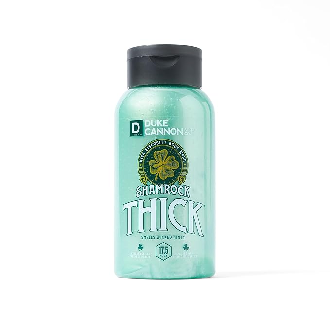 Duke Cannon Shamrock THICK Wicked Minty Body Wash – Extra-Thick, Hydrating Men's Body Wash with Refreshing Mint Scent, 17.5 oz (Pack of 3)