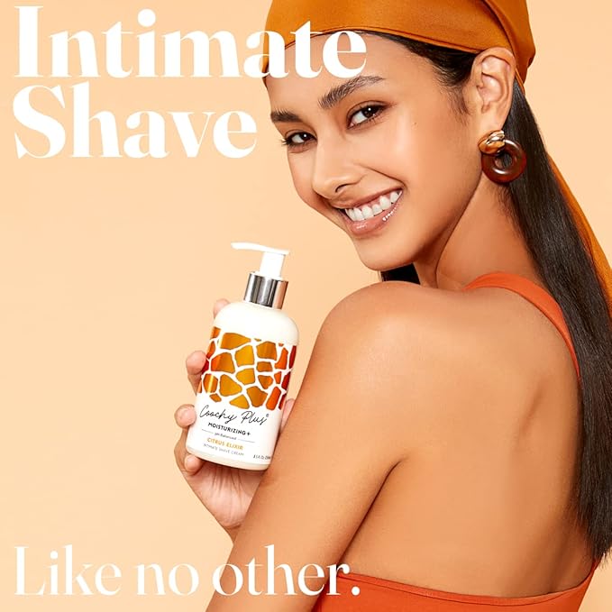IntiMD Coochy Plus Intimate Shaving Cream Citrus Elixir For Pubic, Bikini Line, Armpit and more - Rash-Free With Patent-Pending Moisturizing+ Formula - Prevents Razor Burns & Bumps, In-Grown Hair
