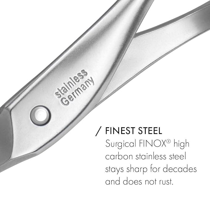 GERMANIKURE 4pc Manicure Set in Leather Case - Handmade in Solingen Germany, FINOX High Carbon Stainless Steel – Professional Travel Size Manicure and Pedicure Kit