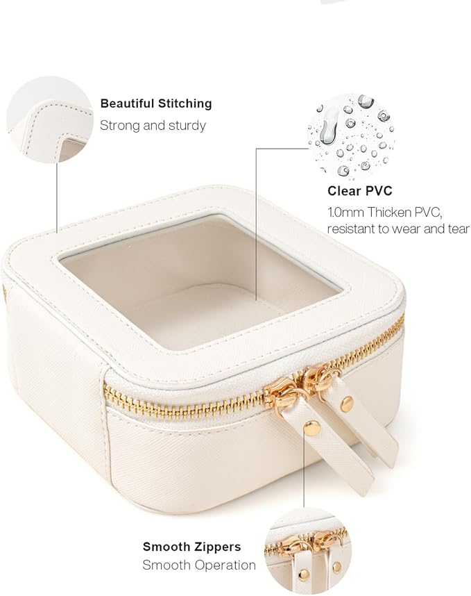 Clear Makeup Bag, Small Makeup Bag TSA Approved Toiletry Bag Cosmetic Travel Bag Cute Makeup Bag Organizer Makeup Case Pouch Car Essentials for Women Men