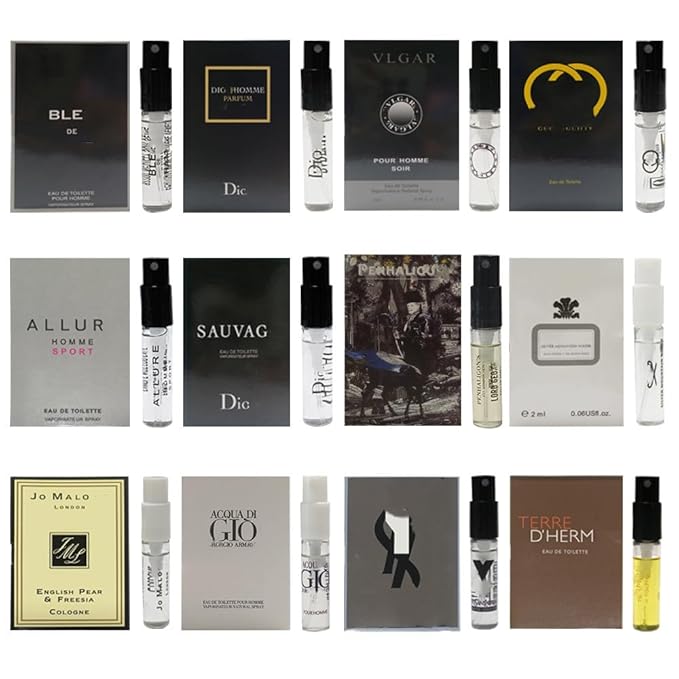 Men's Perfume Samples Cologne Sample Vials Designer Fragrance Sampler for Men (Lot 12)