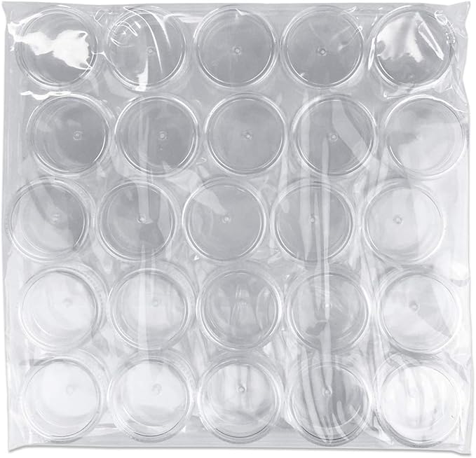 Beauticom (Quantity: 25 Pieces) 5G/5ML Round Clear Jars with Screw Cap Lids for Lotion, Creams, Toners, Lip Balms, Makeup Samples