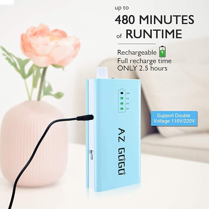 30000RPM Portable Nail Drill Machine, AZ GOGO Professional Rechargeable Electric Efile Nail Drill for Acrylic Gel Nails, Manicure/Pedicure, Polishing, Cuticle - Salon or Home Use（Blue）