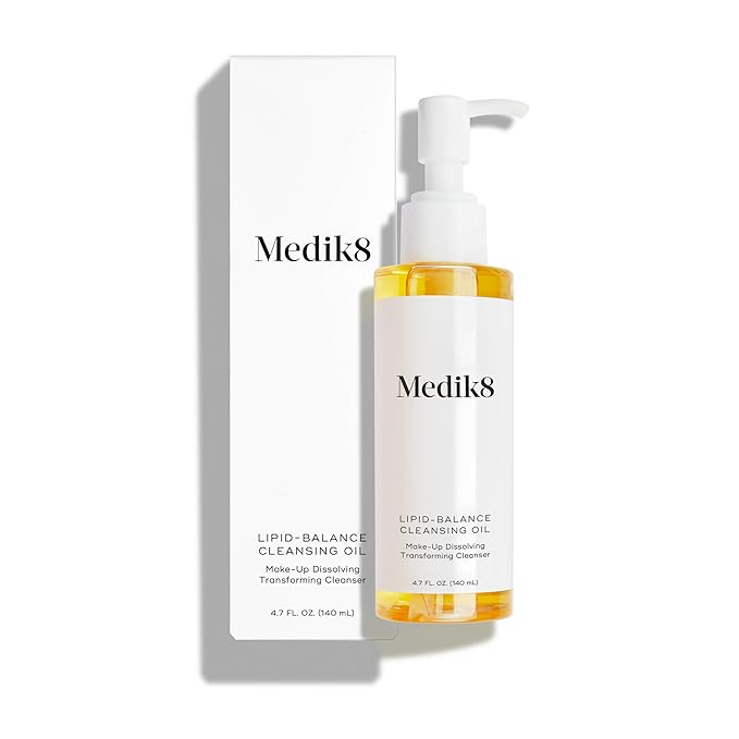 Medik8 Lipid-Balance Cleansing Oil - Oil Based Facial Cleanser - Reveals Radiant Complexion without Stripping Vital Moisture - 4.7 oz