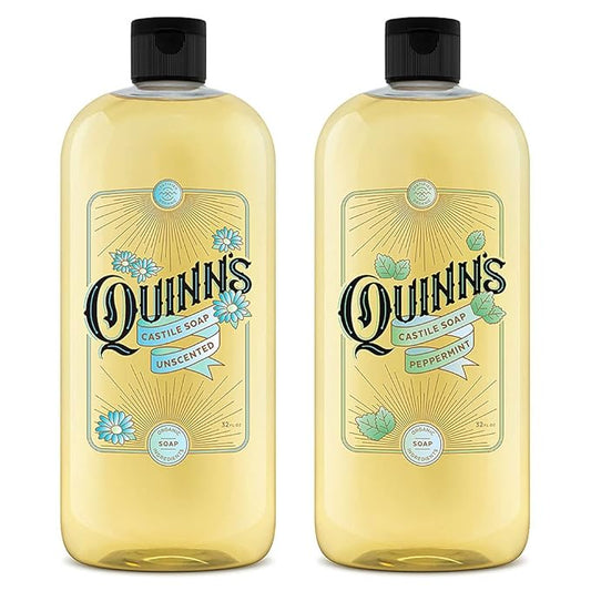Quinn's Pure Castile Organic Unscented Liquid Soap 32 oz Pure Castile Organic Peppermint Liquid Soap 32 oz
