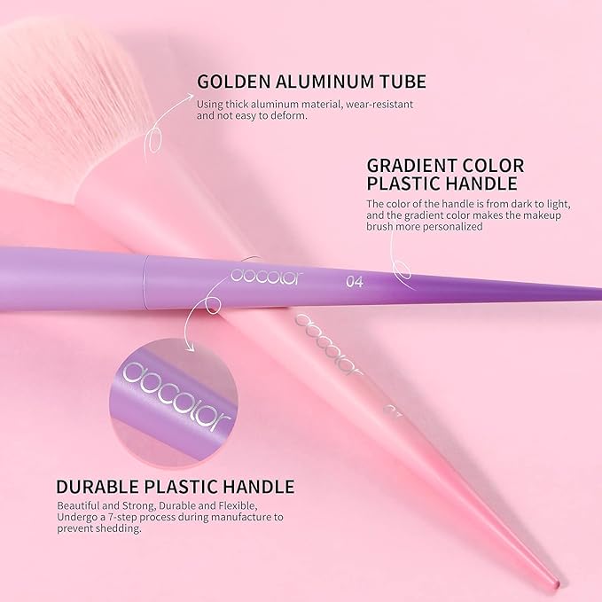 Docolor 17Pcs Colorful Makeup Brushes Set + 48Colors BOOM Eeyshadow Palette Ultra Pigmented Matte Shimmer Metallic Natural Blendable Cream Powder Long Lasting Waterproof Make Up Eye Shadow Palettes