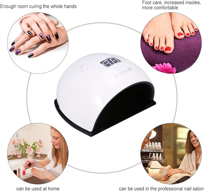 BOQUITE UV LED Nail Lamp Slipper Shape Nail Dryer Lamp for Nail Gel Polish Curing with Smart Sensor Manicure Pedicure Tool(White)