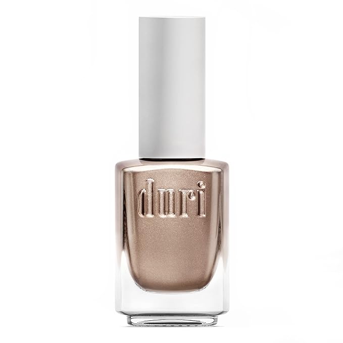 duri Nail Polish, 737 Libra, Rose Gold Metallic Shimmer, Full Coverage, Glossy Finish, Fast Drying, 0.45 Fl Oz