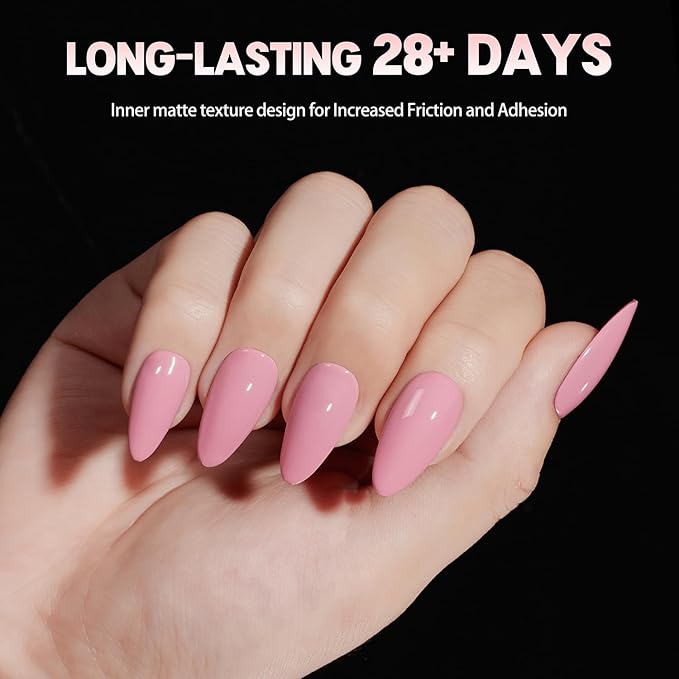 960Pcs Soft Gel X False Nail Tips, 4 Styles Kit Short Coffin Short Almond Medium Coffin and Medium Almond Pre-shaped Matte Full Cover Acrylic Fake Nail Set 15 Sizes