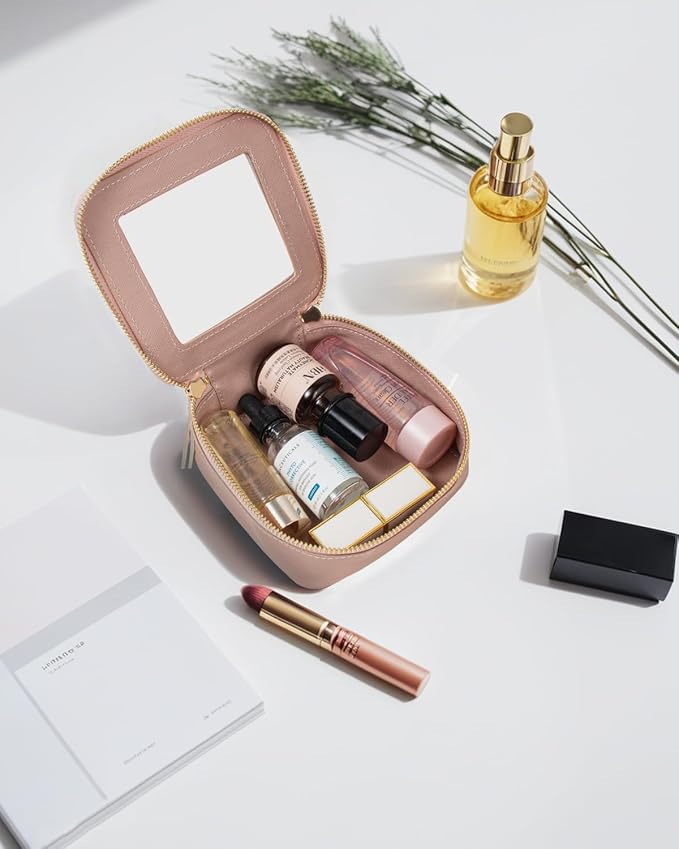 Clear Makeup Bag, Small Makeup Bag TSA Approved Toiletry Bag Cosmetic Travel Bag Cute Makeup Bag Organizer Makeup Case Pouch Car Essentials for Women Men