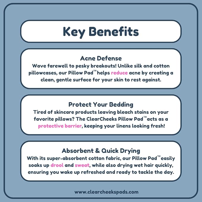 Set of 2 Pillow Pads for face acne, night sweats, drooling, wet hair, oily skin, travel, made of 100% cotton, towel fabric, reusable