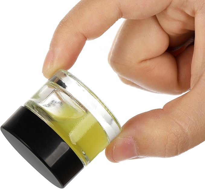 Coloch 70 Pack 10ml Thick Glass Jars with Airtight Lid, Clear Round Lip Balm Container Tiny Sample Jar for Cosmetics, Lotion, Cream, Makeup, Samples, Wax, Skincare, Travelling, Retail Store