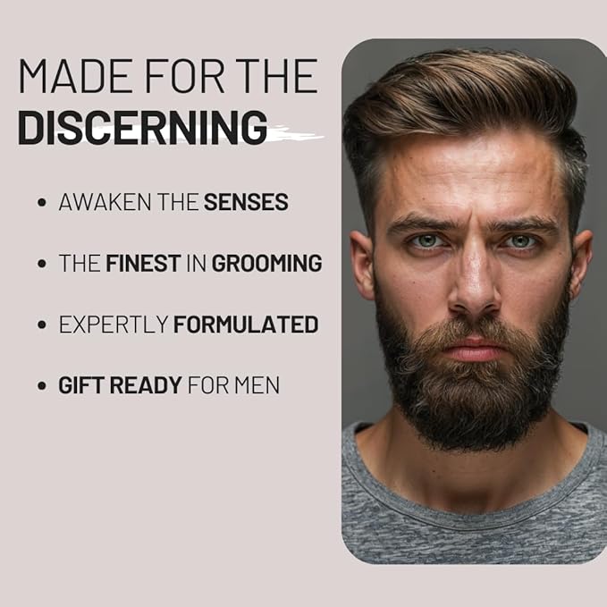 Black Oud Beard Care Kit - Non-Greasy, Premium Balm with Shea Butter | Ultimate Softener and Conditioner for Men, 50mL