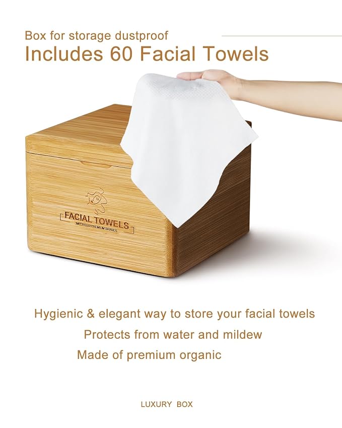 Clean Facial Towels,1 Box with 240 Ct Disposable Face Towels - Premium Facial Cleansing Cloths & Towelettes, Perfect for Skincare Routine - Biodegradable, Travel-friendly, and Eco-friendly