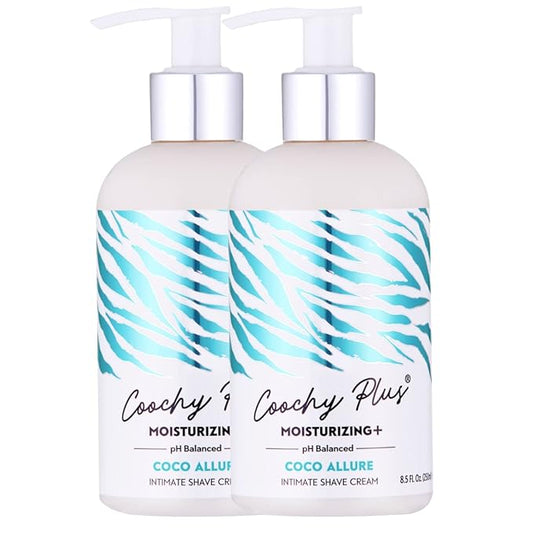 Coochy Plus Intimate Shaving Cream COCO ALLURE For Pubic, Bikini Line, Armpit and more - Rash-Free With Patent-Pending MOISTURIZING+ Formula (2-Pack)