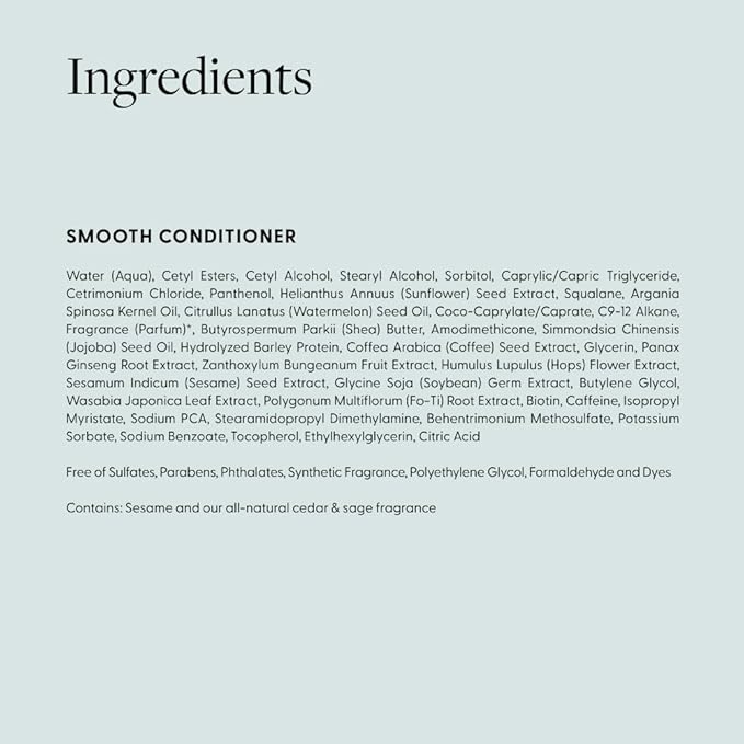 Arey Smooth Conditioner | Reduce the Signs of Aging Hair | Retains Moisture, Promotes Smoothness | For Use with Wash Shampoo | Vegan, Gluten-Free, Residue-Free & Cruelty-Free (8.45 Fl Oz, 30 Uses)