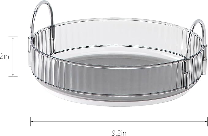 360° Rotating Makeup Organizer, Bathroom Make Up Spinning Holder Rack, Large Capacity Cosmetics Storage Vanity Shelf Countertop, Fits Cosmetics, Perfume, Skincare, Lipsticks(1 Tier, Gray)