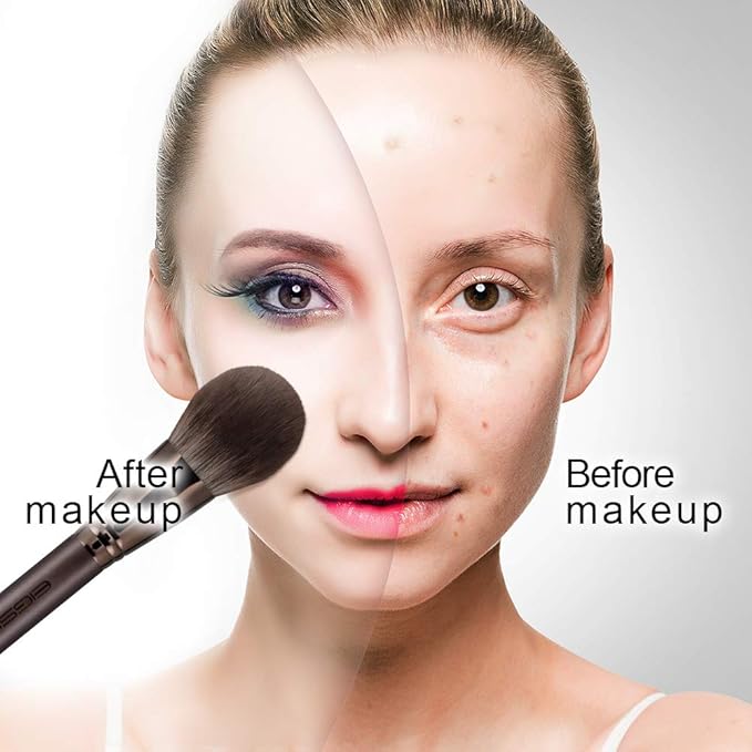 Professional Makeup Brush Set, Eigshow Makeup Brushes Perfect for Foundation Face Powder Blending Blush Bronzer Eyeliner Eye Shadow Brows with Case, Best Gift for Women, Travel Kit(PRO 18pcs Coffee)