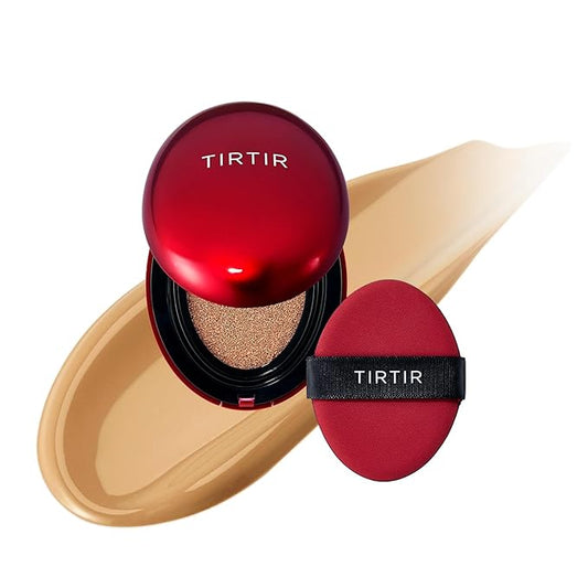 [*Mini Size*] TIRTIR Mask Fit Red Cushion Foundation | Full coverage, Weightless, Skin fit, Satin Glow Finish, Korean Makeup Cushion Foundation (#28N Oat, 0.15 Fl Oz)