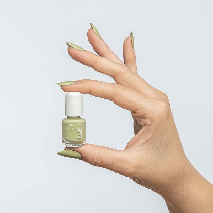 Dazzle Dry Mini Kit 4 Step System - Pistachio, a muted honeydew green. Full coverage, cream. (5 Piece Kit / 5 Manicures)