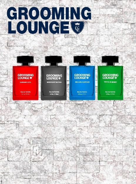 Grooming Lounge Men's Fagrances Eau de Best Perfume for Men - Features Energizing Notes of Lemon Bergamot Cardamom and Patchouli - Travel Size Perfume 3.4oz (You're So Money)