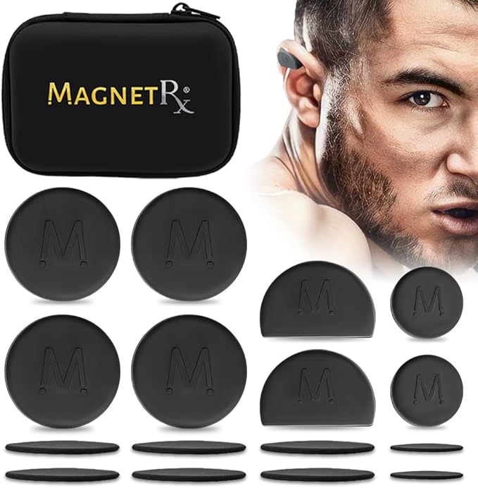MagnetRX® Cauliflower Ear Magnets – 8 Multi–Size Magnets & Spacer with Case – Compression Ear Magnet for Cauliflower Draining, Pressure Earring for Keloids, BJJ, Wrestling & MMA Treatment & Prevention