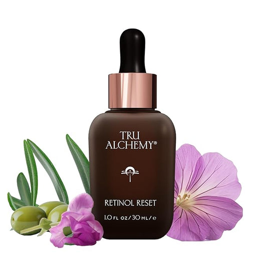 Tru Alchemy Retinol Reset Revitalizing Retinol Serum for face - Wrinkle Appearance Serum & Retinol Cream for Face w/Bakuchiol, Niacinamide for Overnight Renewal w/Long-Term Radiance - 1 fl oz