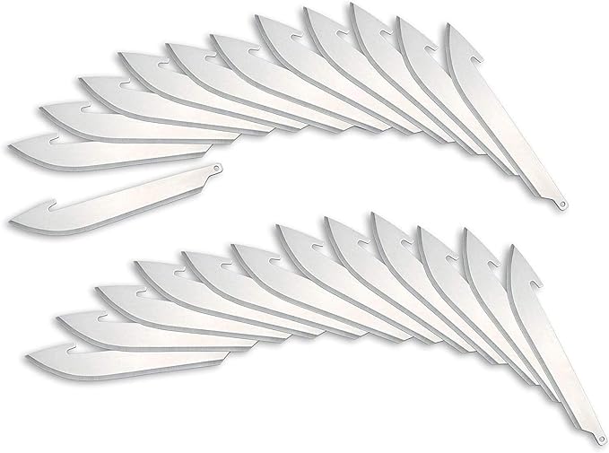 OUTDOOR EDGE 3.5" RazorSafe Replacement Sharp-Point Knife Blades, 24 Piece Value Pack