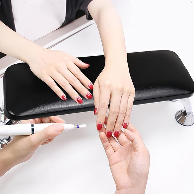 Arm Rest for Nails Tech, Easy Clean Nail Arm Rest, Comfortable, Supportive Hand Rest for Manicures and Pedicures, Salon-Quality Armrest with PU Leather for Nail Art (White)