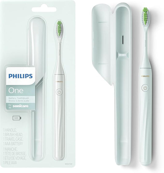 Philips One by Sonicare Battery Toothbrush, Mint Light Blue, HY1100/03