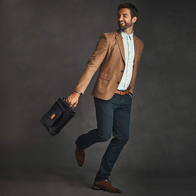 MIRASON Hanging Toiletry Bag for Men Dopp Kit Waterproof Leather Travel Organizer Bag with Sturdy Metal Hook and Handle for Bathroom Shower Cosmetics Camping Gift for Men (Black)