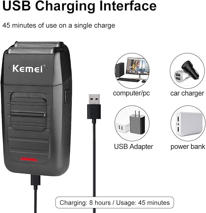 KEMEI Professional Hair Clipper, Hair Trimmer, Beard Shaver Set for Men, Electric Cordless Barber Clipper Beard Trimmer, Rechargeable Fade Clipper Haircutting Kit, KM-2299, KM-2296, KM-1102