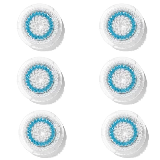 Deep Pore Facial Cleansing Brush Head Replacement for Clarisonic Mia 1, Mia 2, Mia Fit, Alpha Fit, Smart Profile Uplift, 6 Count