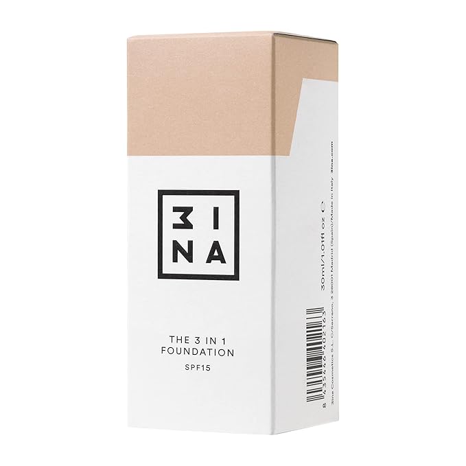 3INA The 3-In-1 Foundation 211 - Vegan Formula - Combination Of Primer, Concealer And Foundation - Medium Coverage - Natural Finish - Perfect For Covering Lines And Blemishes - Long Lasting - 1.01 Oz