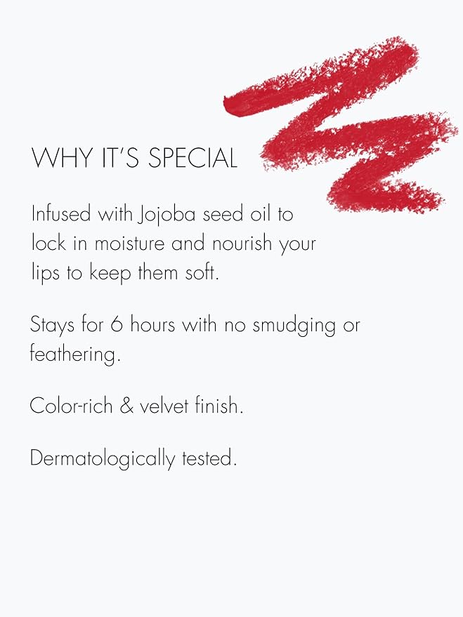 Sweed - Lip Liner Pencil | Color-Rich, Smudge + Feathering-Free | Jojoba Seed Oil to Moisturize + Nourish | Vegan, Cruelty-Free, Clean Beauty (Classic Red)