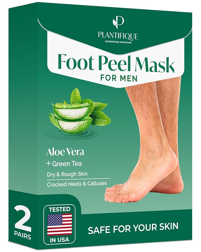 PLANTIFIQUE Foot Peel Mask 4 Pack and Foot Peel Mask for Men 2 pack