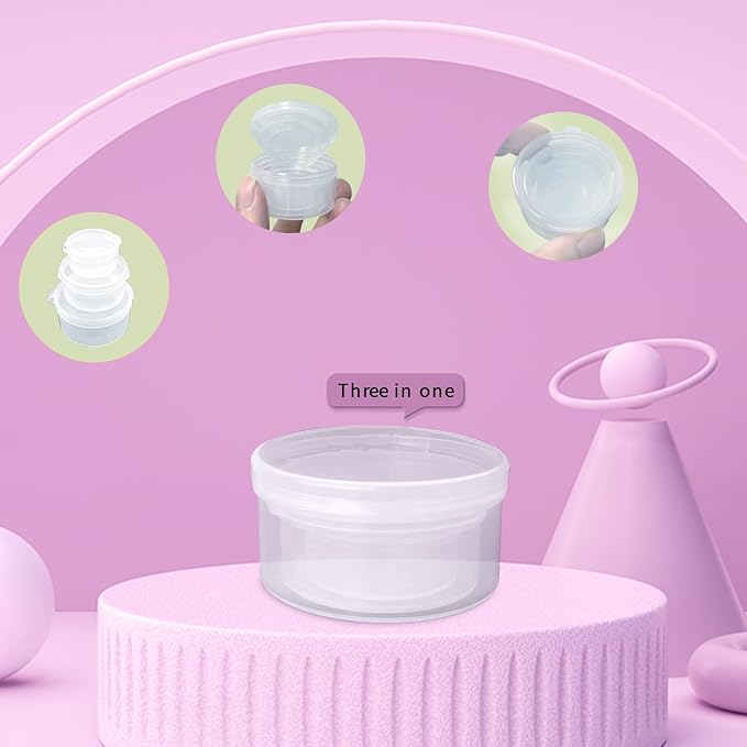 30 pcs plastic cosmetic jar 5/10/20ml clear case with snap lids portable,Travel Storage Cosmetic Samples Beauty Products Mini Containers with Lids, Airtight Cosmetic Containers with Lids.