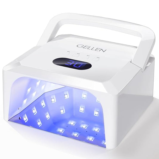 Gellen UV LED Nail Lamp, UV Light for Gel Nails 4 Timer Setting 48W, Professional Portable Nail Dryer, Fast Curing Gel Nail Polish UV Light with 36pcs Lamp Beads, Auto Sensor Nail Art Tool with Handle