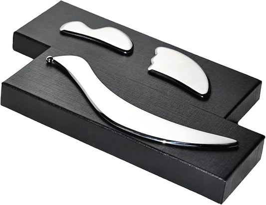 JWCASA Muscle Scraper Scar Tissue Massage Tools Foot, Neck, Knee, Leg Back Massager IASTM Tool for Physical Therapy & Plantar Fasciitis with 3 Pieces Set 19