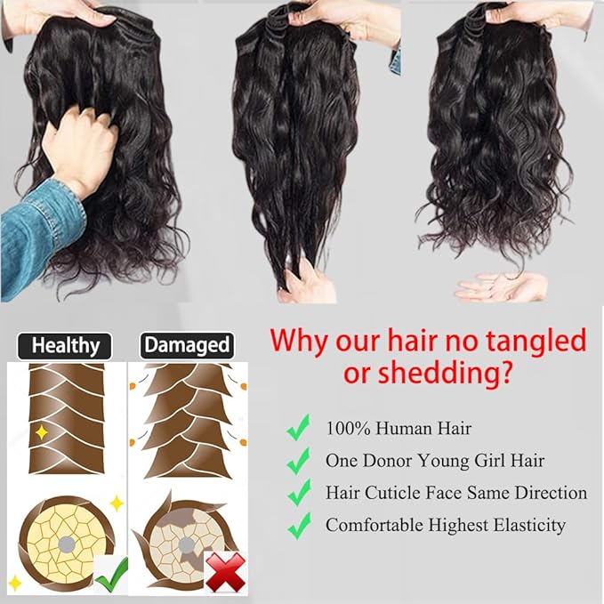 12A Human Hair Bundles Natural Black 1 Bundle Human Hair Body Wave 16 Inch Raw 100% Human Hair Bundles For Women