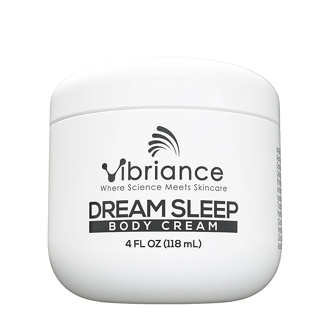 Vibriance Dream Sleep Body Cream, 4 fl oz - Fluffy Full Moisturizer for Dry Skin, Relaxation and Rejuvenation with Therapeutic Ingredients, Soothing Vanilla Aromatics