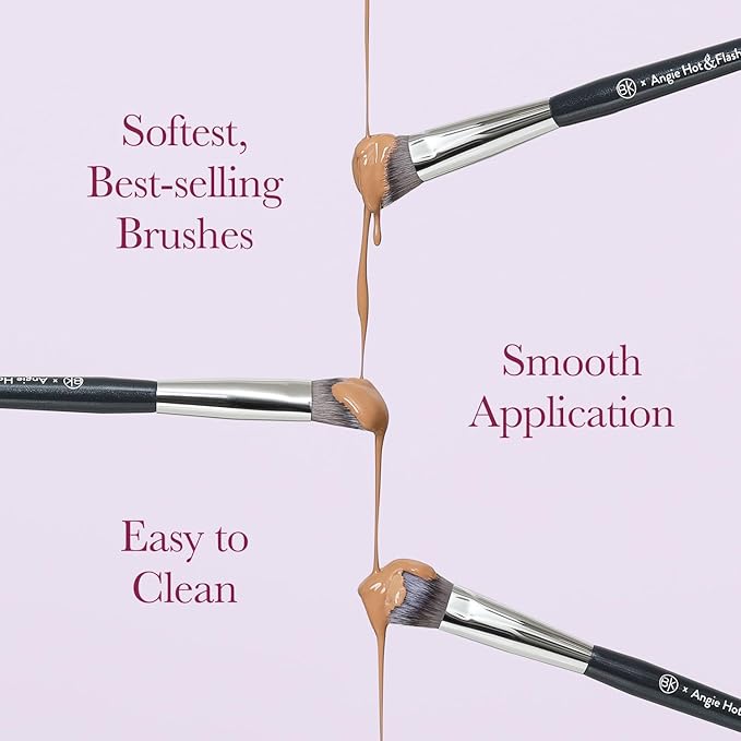 BK BEAUTY BRUSHES - ANGIE HOT & FLASHY A506 CONCEALER - Viral "Kitten Paw" Face Brush - Under-Eye Concealing and Contouring - Makeup Brushes