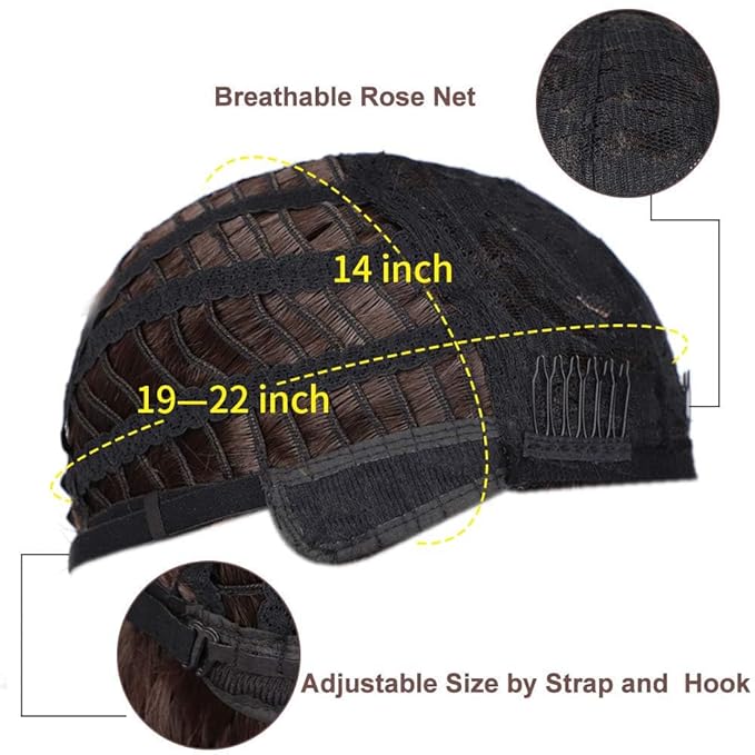 AISI HAIR Synthetic Wavy Curly Bob Wig with Bangs Ombre Blonde Mixed Short Hair for Women Synthetic Heat Resistant Bob Wigs