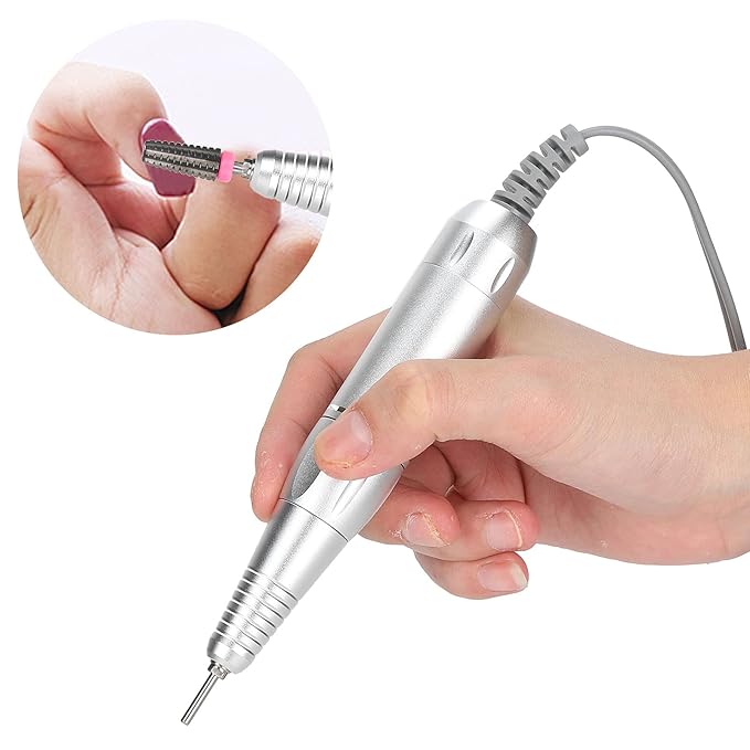 Electric Nail Drill Pen 35000rpm for Machine, Portable Aluminum Alloy Handle Replacement, Polisher Grinder Handpiece