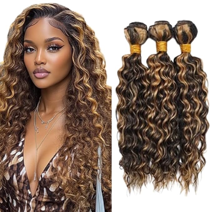P1B/27 Highlight Curly Bundles Human Hair Two Tone Black and #27 Kinky Curly Bundles Brazilian Human Hair Weave Soft and Silky for Black Women 26 28 30 Inch