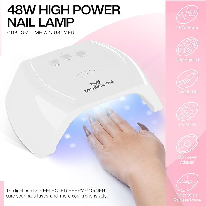 Morovan Acrylic Nail Kit for Beginners Everything: Professional Acrylic Nails Kit With Everything DIY Nail Starter Kit Acrylic Nail Set - For Women Girl Salon-Quality